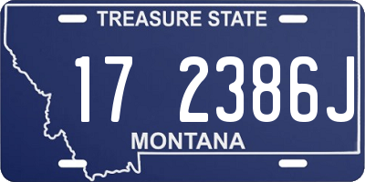MT license plate 172386J