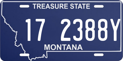 MT license plate 172388Y