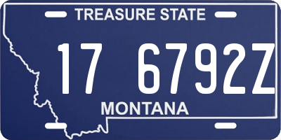 MT license plate 176792Z