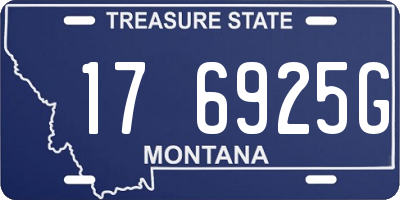 MT license plate 176925G