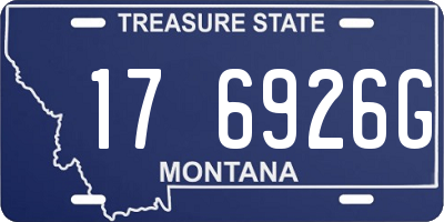 MT license plate 176926G