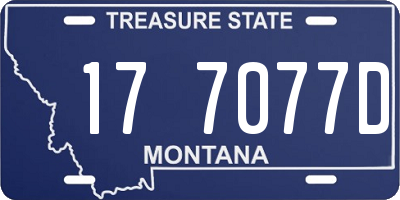 MT license plate 177077D