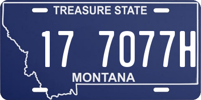 MT license plate 177077H