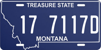MT license plate 177117D