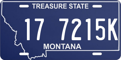 MT license plate 177215K