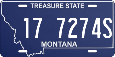 MT license plate 177274S