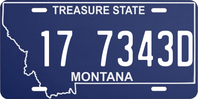 MT license plate 177343D