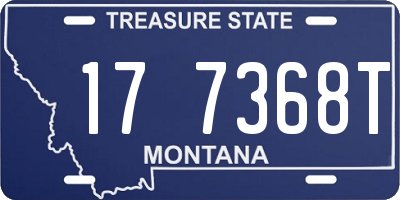 MT license plate 177368T