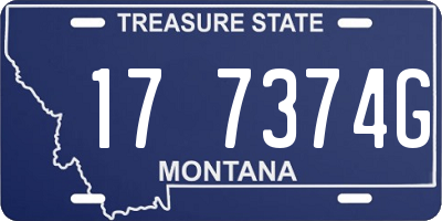MT license plate 177374G