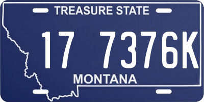 MT license plate 177376K