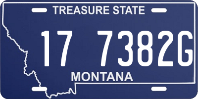 MT license plate 177382G