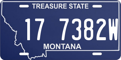 MT license plate 177382W