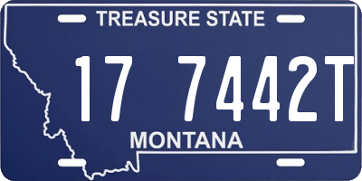 MT license plate 177442T