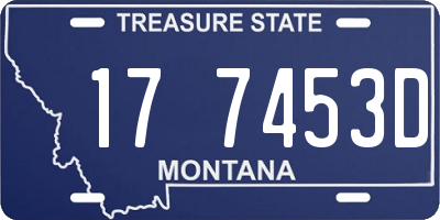 MT license plate 177453D