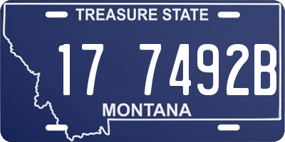 MT license plate 177492B