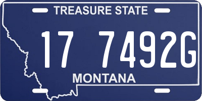 MT license plate 177492G