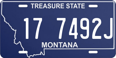 MT license plate 177492J