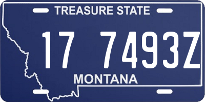 MT license plate 177493Z