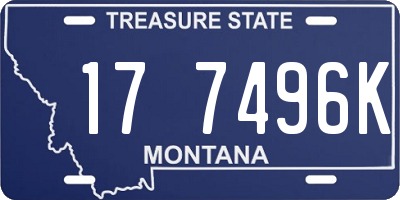 MT license plate 177496K