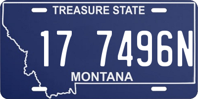MT license plate 177496N