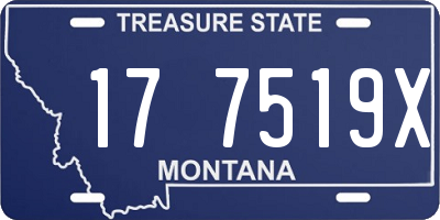 MT license plate 177519X