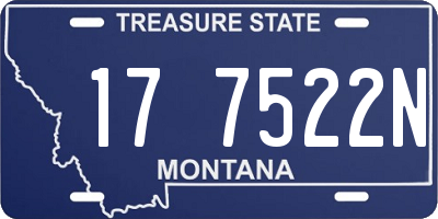 MT license plate 177522N
