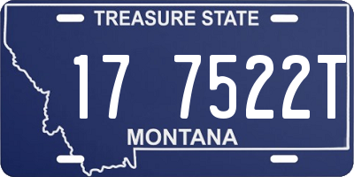 MT license plate 177522T