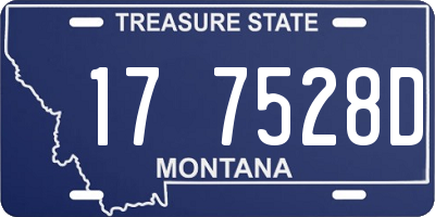 MT license plate 177528D