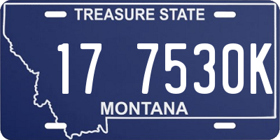 MT license plate 177530K