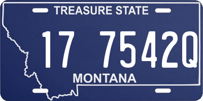MT license plate 177542Q