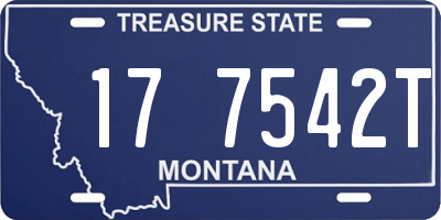 MT license plate 177542T
