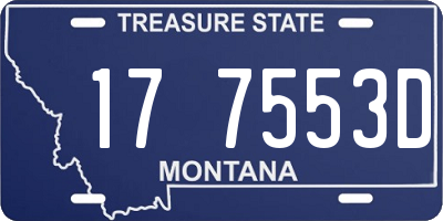 MT license plate 177553D