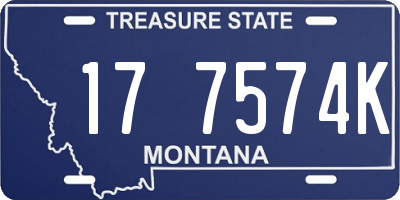 MT license plate 177574K