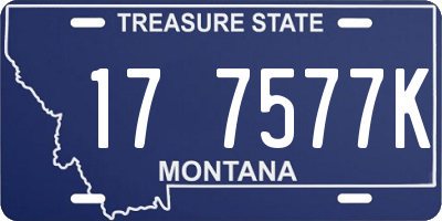 MT license plate 177577K