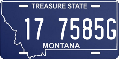 MT license plate 177585G