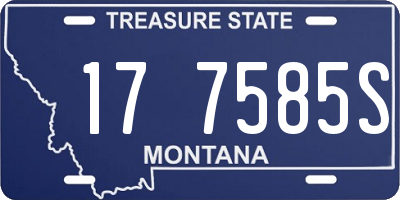 MT license plate 177585S