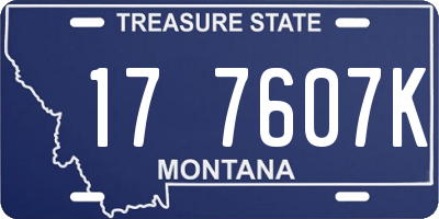 MT license plate 177607K