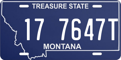 MT license plate 177647T