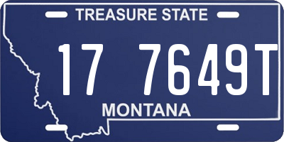 MT license plate 177649T
