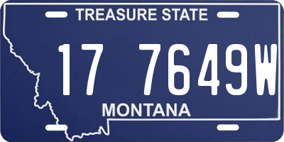 MT license plate 177649W