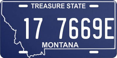 MT license plate 177669E