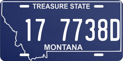 MT license plate 177738D