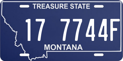 MT license plate 177744F