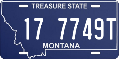 MT license plate 177749T