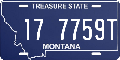 MT license plate 177759T