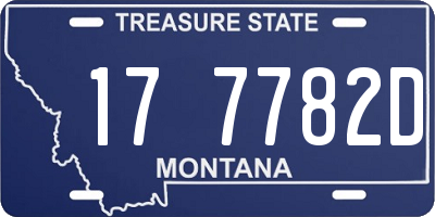 MT license plate 177782D