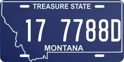 MT license plate 177788D