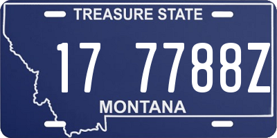 MT license plate 177788Z