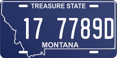 MT license plate 177789D