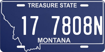 MT license plate 177808N